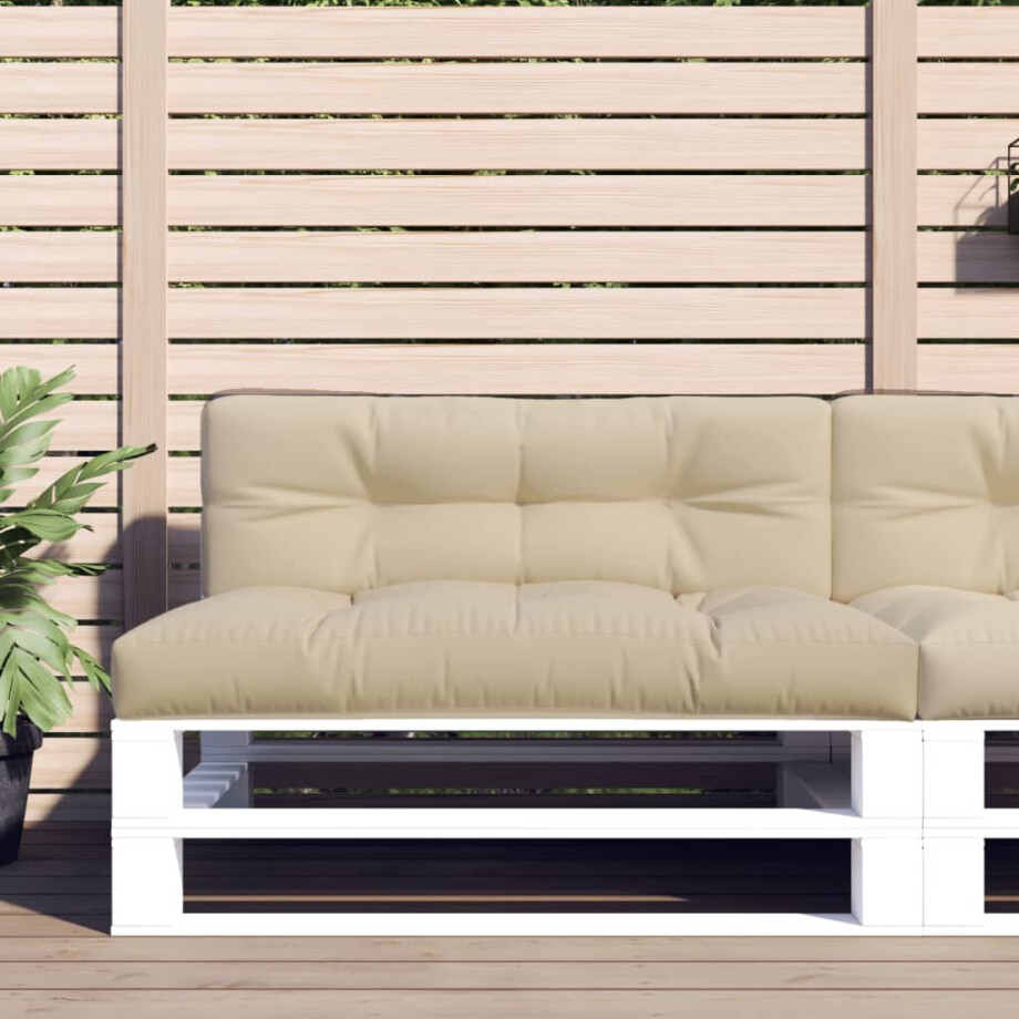 vidaXL Palletkussen 120x40x12 cm stof beige vidaXL Palletkussen 120x40x12 cm stof beige afbeelding 1
