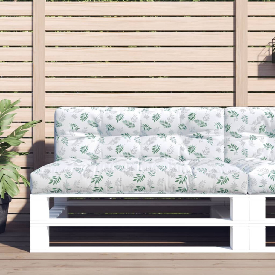 vidaXL Palletkussen 120x40x12 cm stof bladpatroon vidaXL Palletkussen 120x40x12 cm stof bladpatroon afbeelding 1