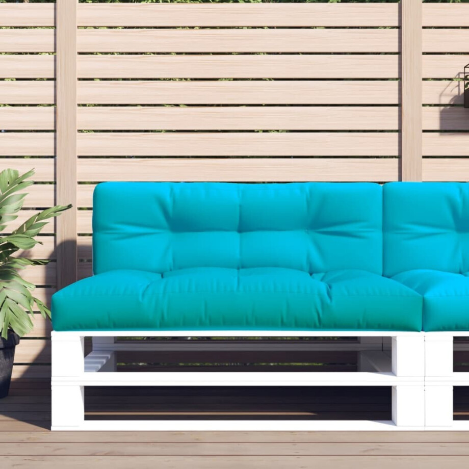 vidaXL Palletkussen 120x40x12 cm stof turquoise vidaXL Palletkussen 120x40x12 cm stof turquoise afbeelding 1