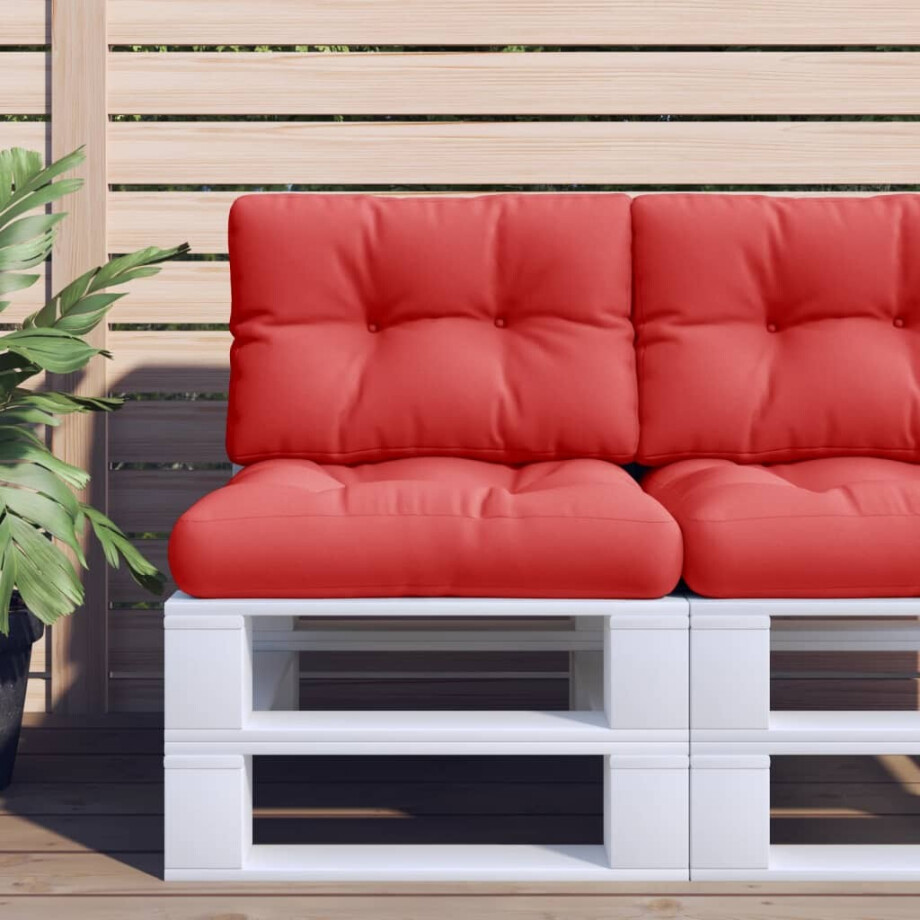 vidaXL Palletkussens 2 st stof rood vidaXL Palletkussens 2 st stof rood afbeelding 1
