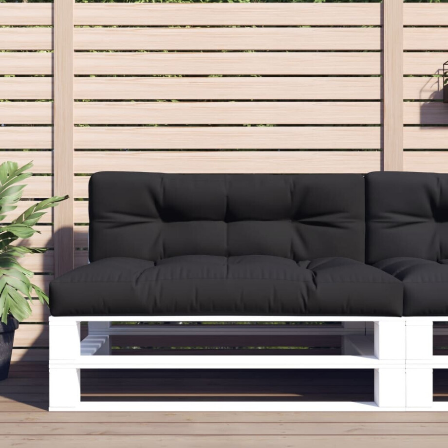 vidaXL Palletkussens 2 st stof zwart vidaXL Palletkussens 2 st stof zwart afbeelding 1
