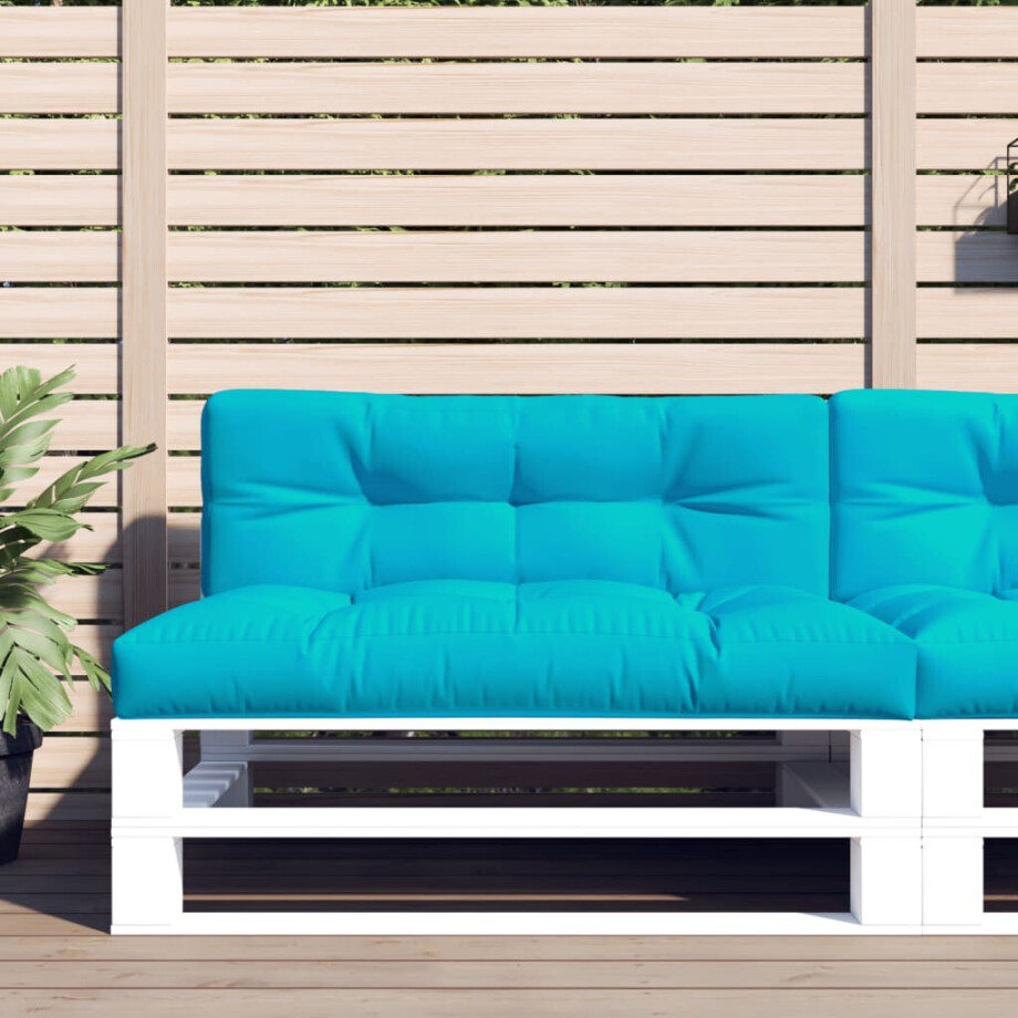 vidaXL Palletkussens 2 st stof turquoise afbeelding 1