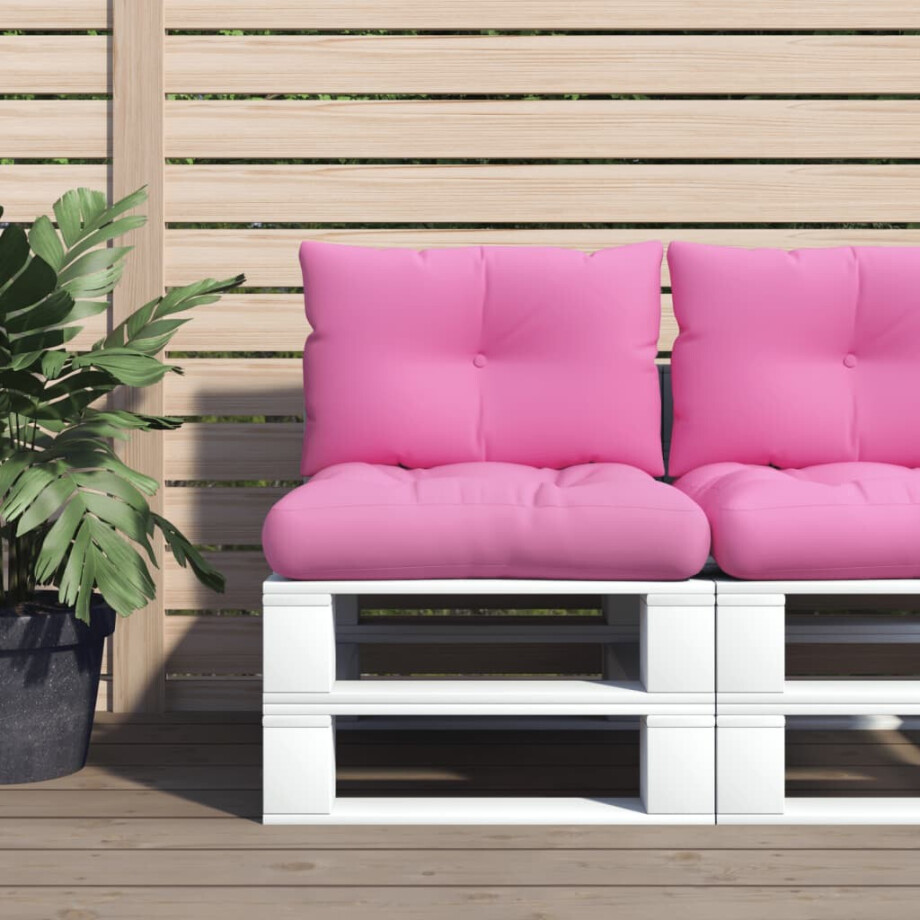 vidaXL Palletkussens 2 st oxford stof roze afbeelding 1
