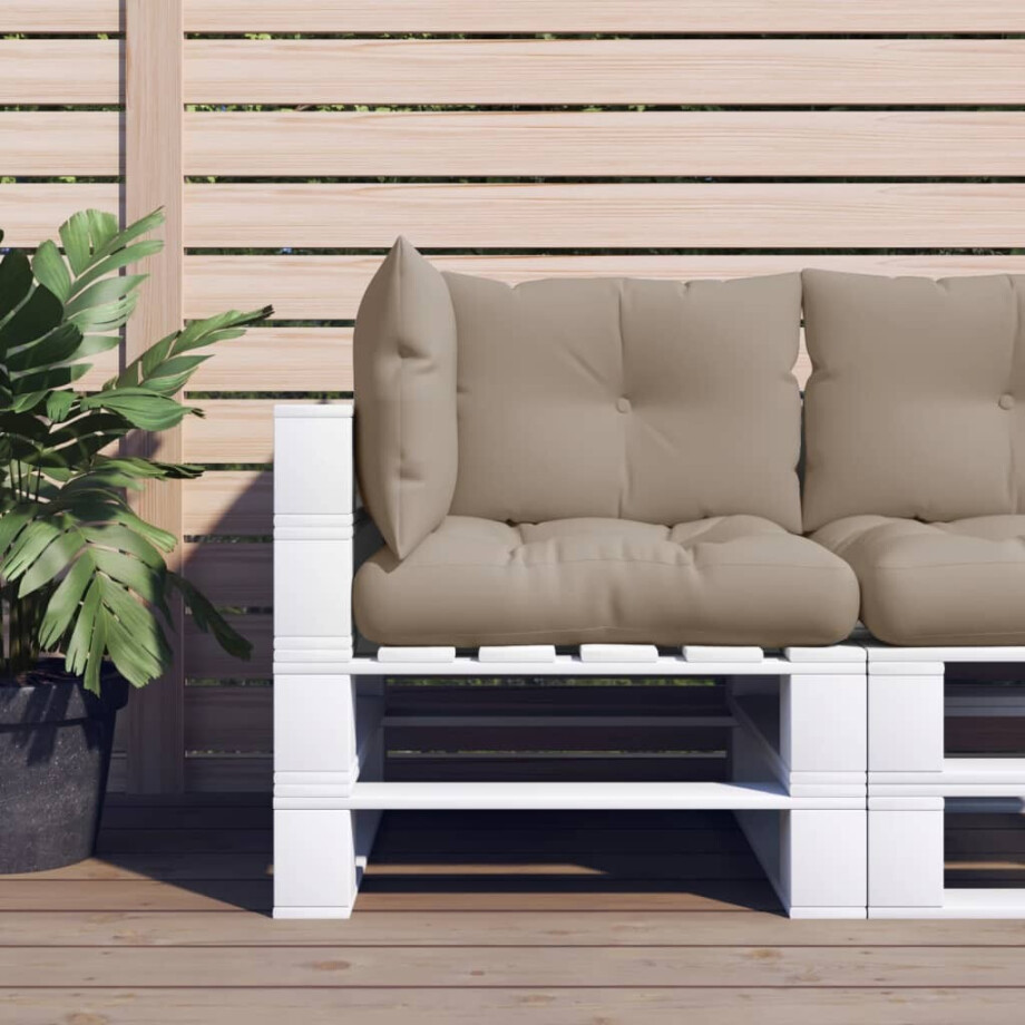 vidaXL Palletkussens 3 st stof taupe vidaXL Palletkussens 3 st stof taupe afbeelding 1