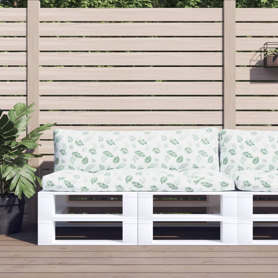 vidaXL Palletkussens 2 st bladpatroon oxford stof afbeelding 1