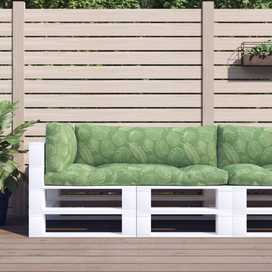 vidaXL Palletkussens 3 st bladpatroon oxford stof afbeelding 1