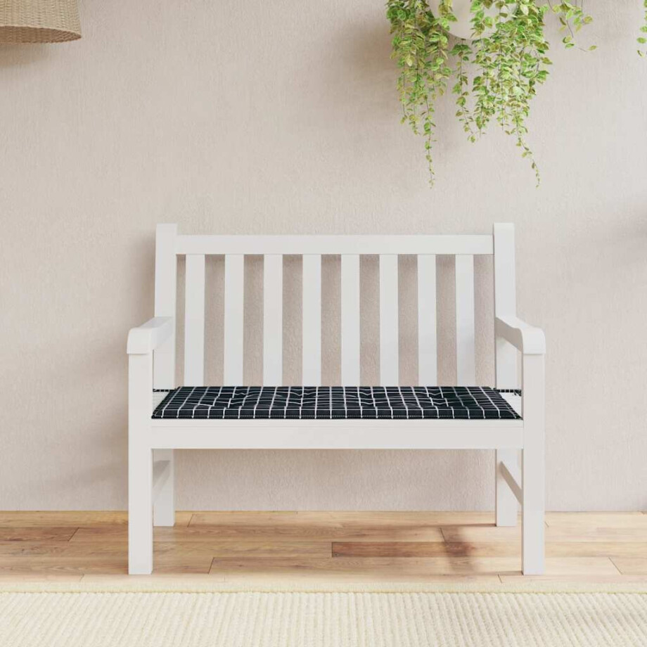 vidaXL Tuinbankkussen ruitpatroon 120x50x4 cm oxford stof zwart vidaXL Tuinbankkussen ruitpatroon 120x50x4 cm oxford stof zwart afbeelding 1