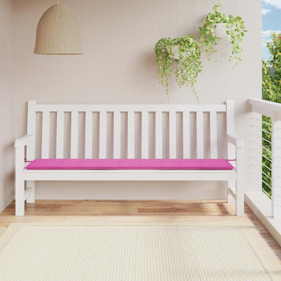 vidaXL Tuinbankkussen 200x50x4 cm stof roze afbeelding 1