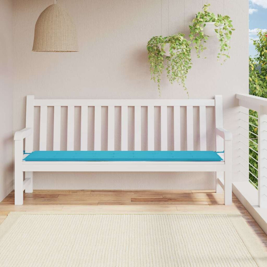 vidaXL Tuinbankkussen 200x50x4 cm stof turquoise afbeelding 1