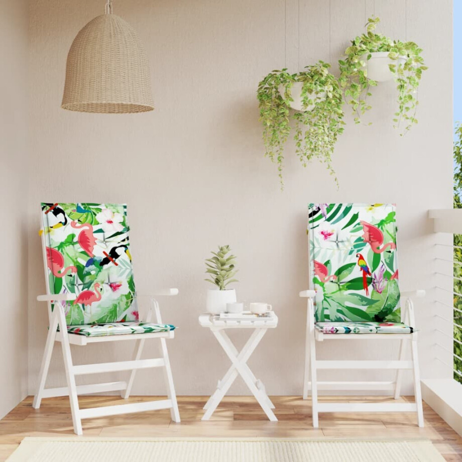 vidaXL Tuinstoelkussens 2 st 120x50x3 cm stof meerkleurig vidaXL Tuinstoelkussens 2 st 120x50x3 cm stof meerkleurig afbeelding 1
