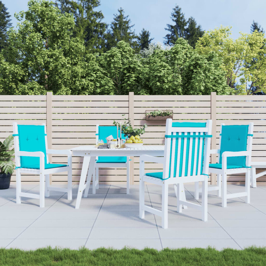 vidaXL Stoelkussens 4 st lage rug stof turquoise afbeelding 1