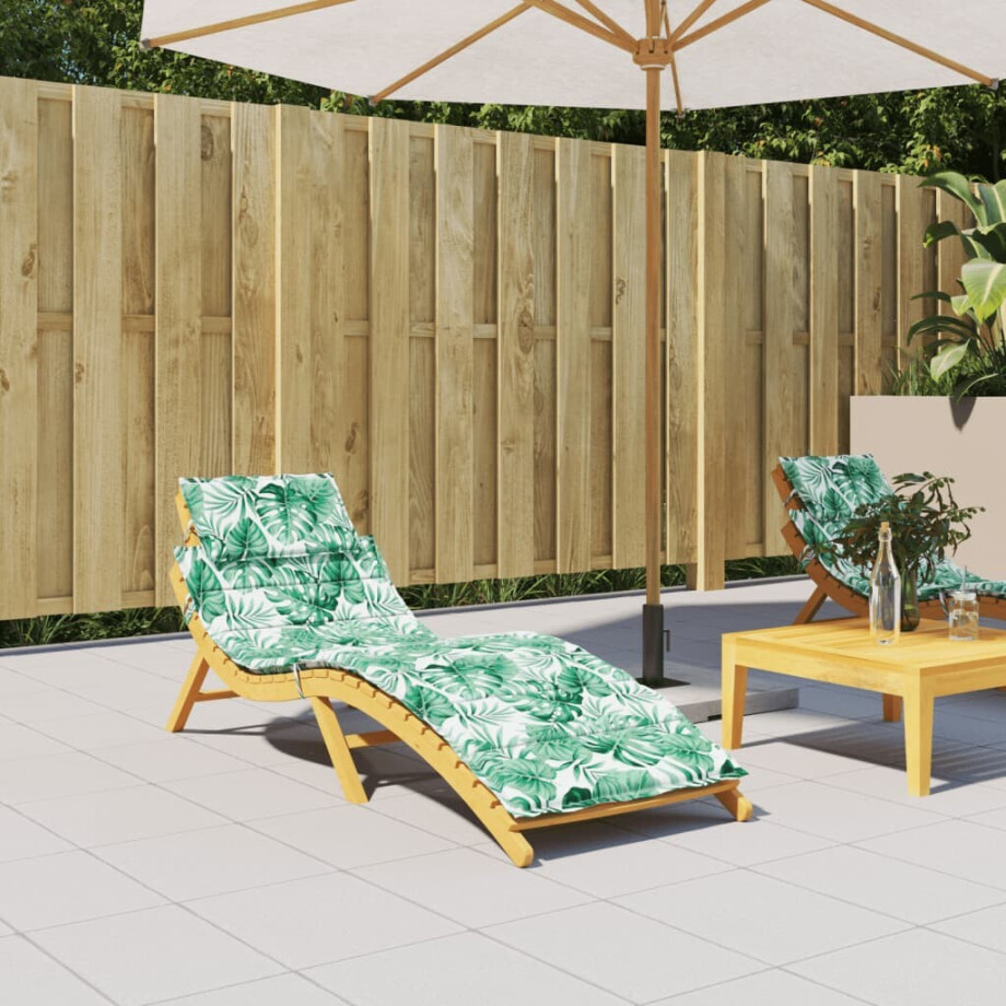 vidaXL Ligbedkussen bladpatroon oxford stof afbeelding 1