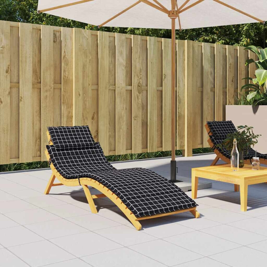 vidaXL Ligbedkussen ruitpatroon oxford stof zwart vidaXL Ligbedkussen ruitpatroon oxford stof zwart afbeelding 1