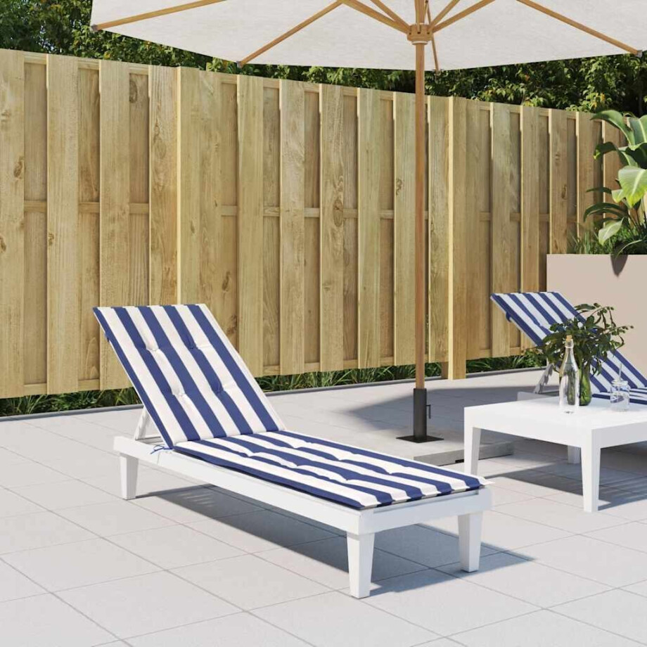vidaXL Terrasstoelkussen gestreept oxford stof blauw en wit afbeelding 1