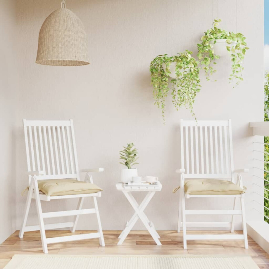 vidaXL Stoelkussens 2 st 40x40x7 cm oxford stof beige vidaXL Stoelkussens 2 st 40x40x7 cm oxford stof beige afbeelding 1