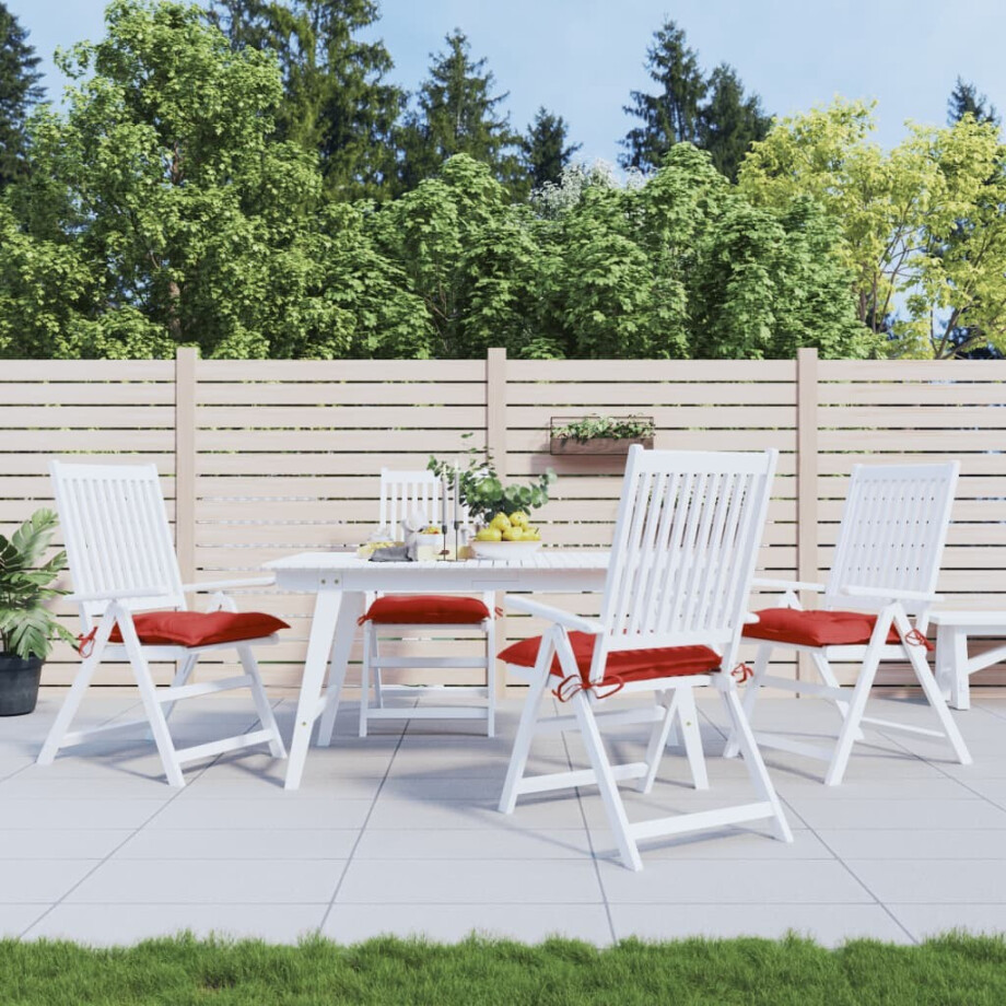 vidaXL Stoelkussens 4 st 40x40x7 cm oxford stof rood vidaXL Stoelkussens 4 st 40x40x7 cm oxford stof rood afbeelding 1