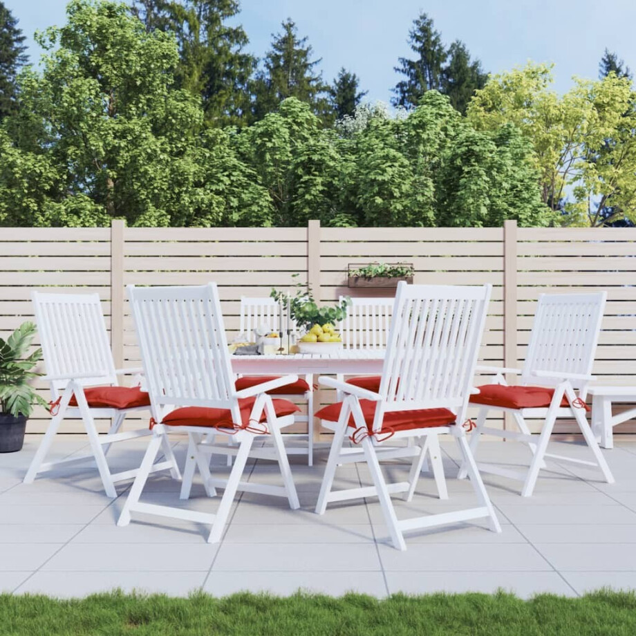 vidaXL Stoelkussens 6 st 40x40x7 cm oxford stof rood afbeelding 1