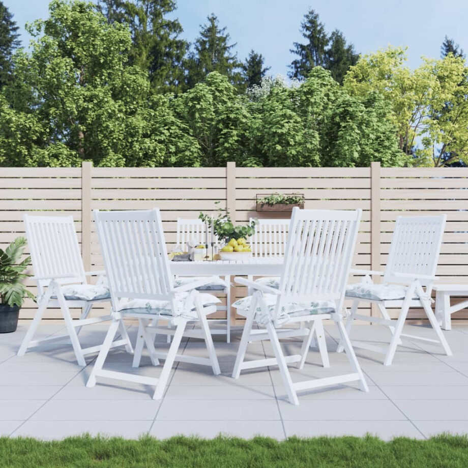 vidaXL Stoelkussens 6 st 50x50x7 cm stof bladpatroon afbeelding 1