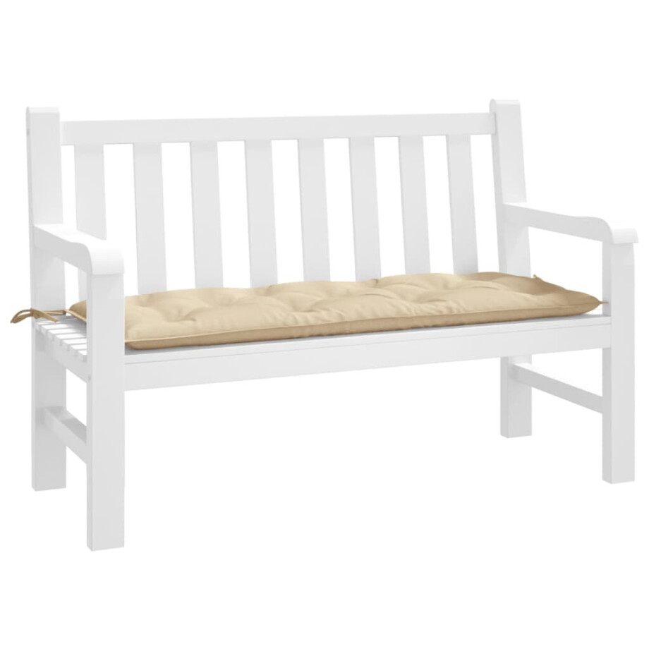 vidaXL Tuinbankkussen 120x50x7 cm oxford stof beige afbeelding 1