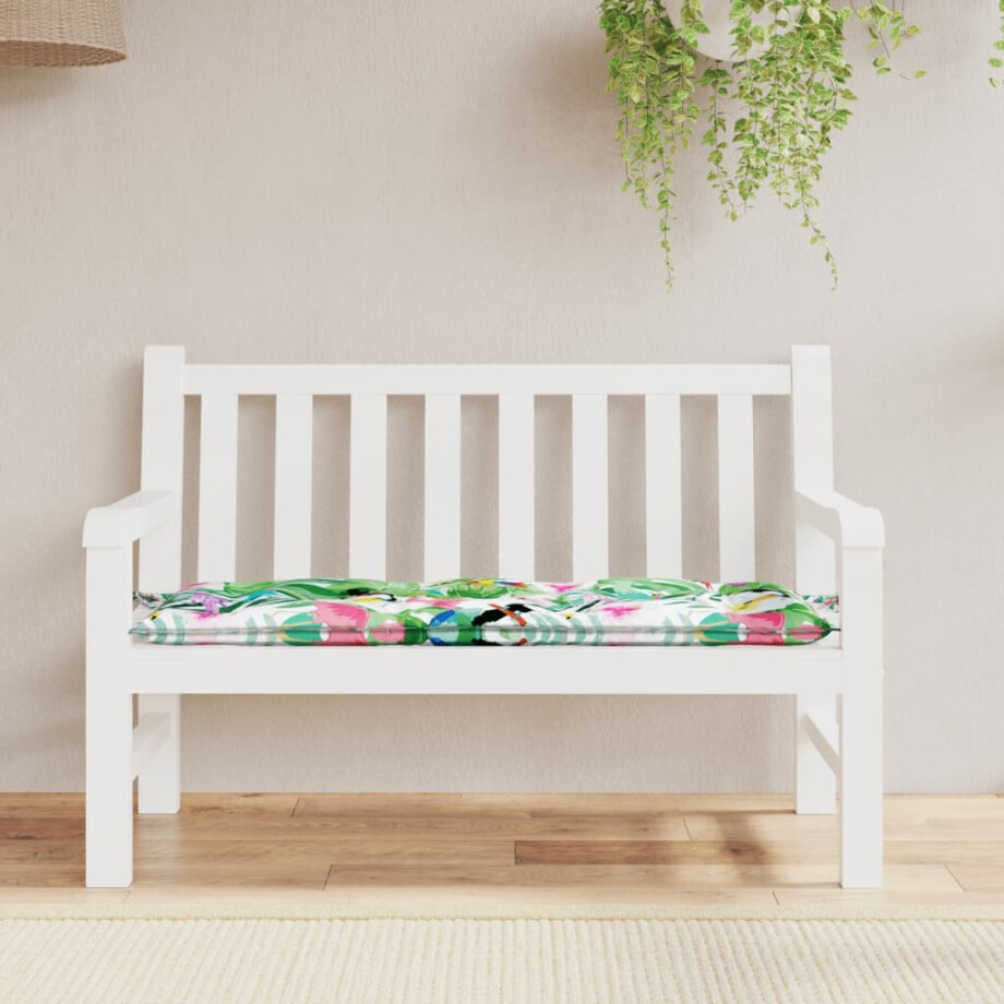 vidaXL Tuinbankkussen 120x50x7 cm stof meerkleurig afbeelding 1