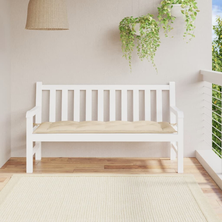 vidaXL Tuinbankkussen 150x50x7 cm oxford stof beige afbeelding 1