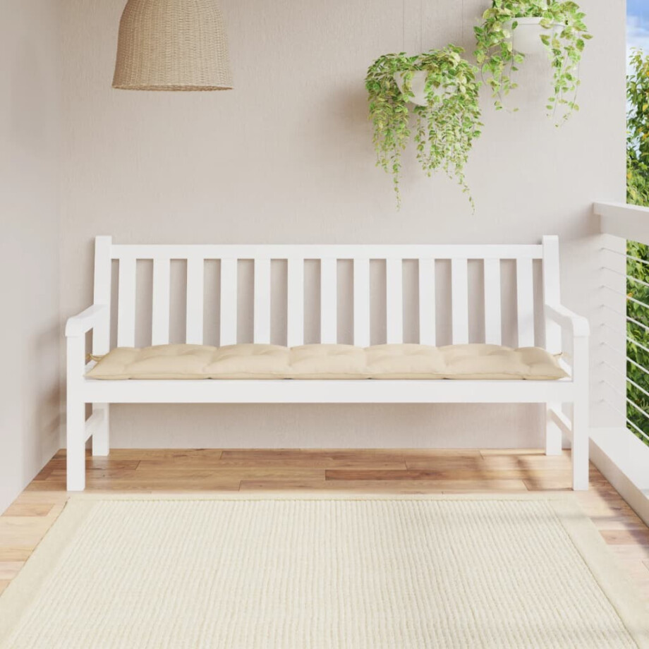 vidaXL Tuinbankkussen 180x50x7 cm oxford stof beige afbeelding 1