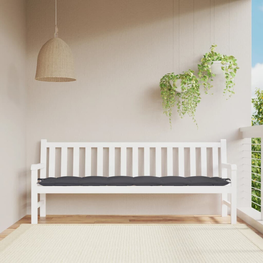 vidaXL Tuinbankkussen 200x50x7 cm oxford stof antracietkleurig afbeelding 1