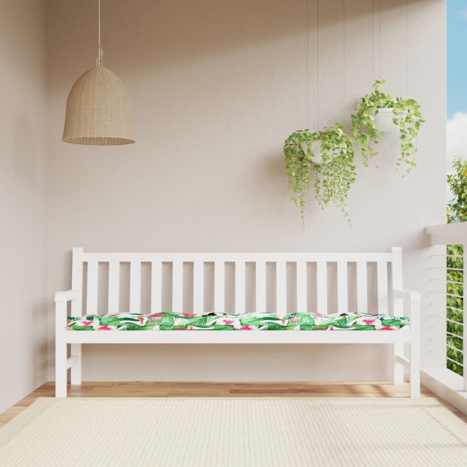 vidaXL Tuinbankkussen 200x50x7 cm stof meerkleurig afbeelding 1