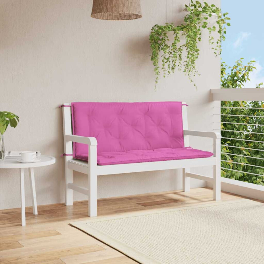 vidaXL Tuinbankkussens 2 st 120x50x7 cm stof roze vidaXL Tuinbankkussens 2 st 120x50x7 cm stof roze afbeelding 1