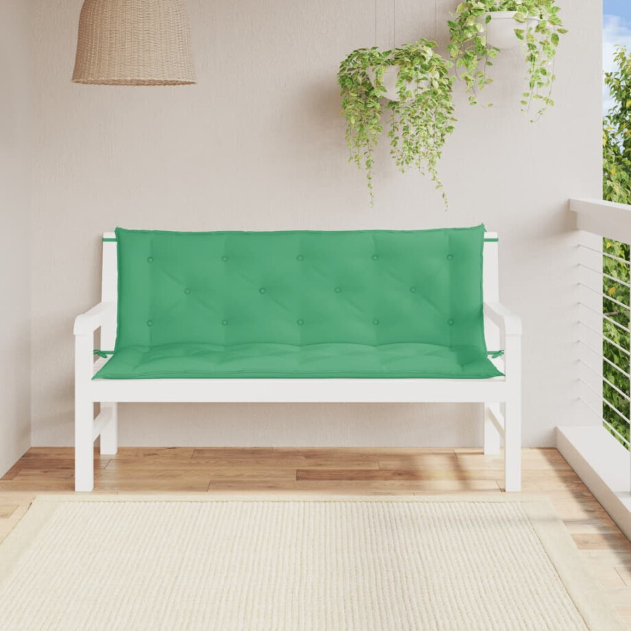 vidaXL Tuinbankkussens 2 st 150x50x7 cm oxford stof groen afbeelding 1