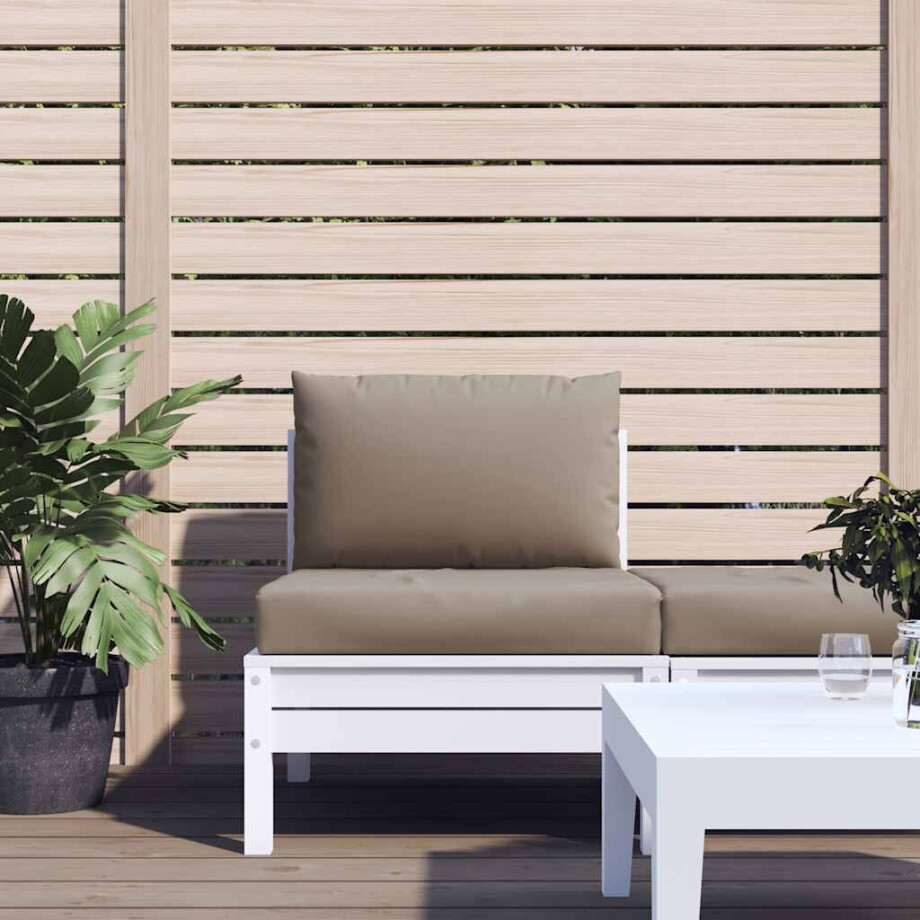 vidaXL Palletkussens 2 st oxford stof taupe afbeelding 1
