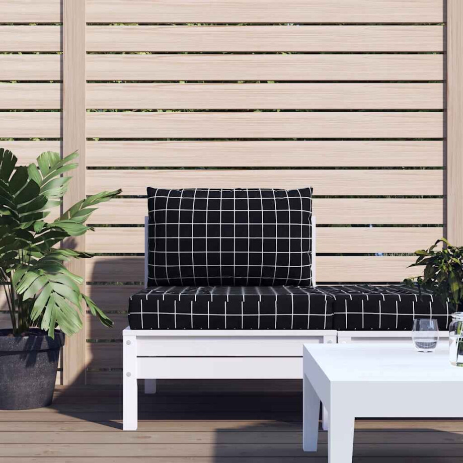 vidaXL Palletkussens 2 st ruitpatroon oxford stof zwart afbeelding 1