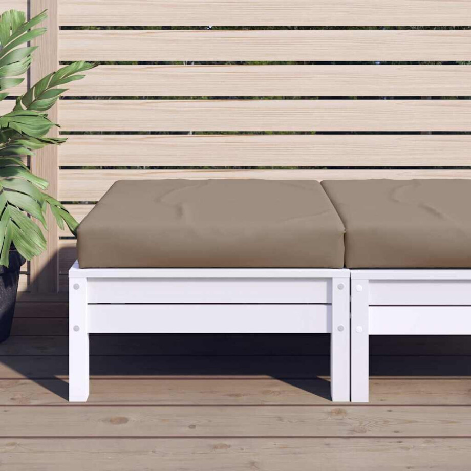 vidaXL Palletkussen 60x60x9,5 cm oxford stof taupe afbeelding 1