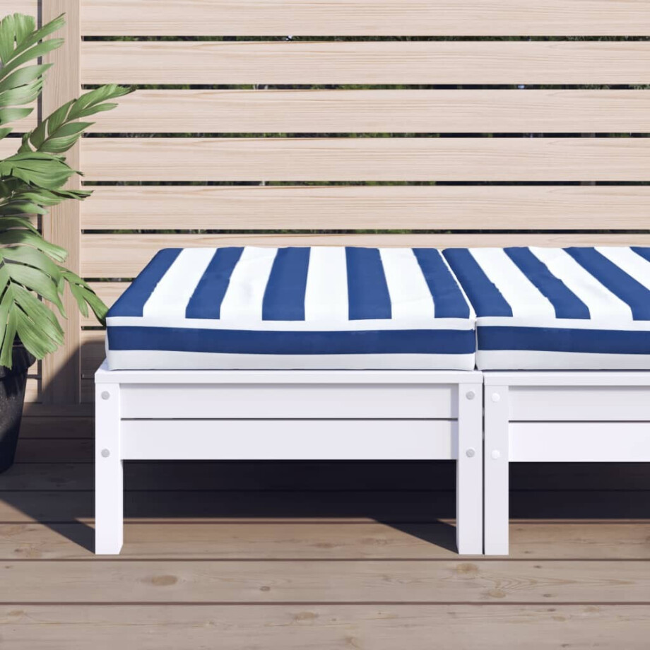 vidaXL Palletkussen gestreept 60x60x8 cm oxford stof blauw en wit vidaXL Palletkussen gestreept 60x60x8 cm oxford stof blauw en wit afbeelding 1