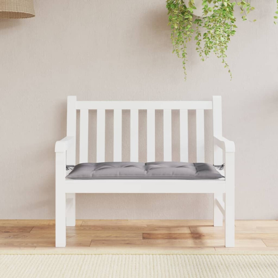 vidaXL Tuinbankkussen 110x50x7 cm stof grijs afbeelding 1