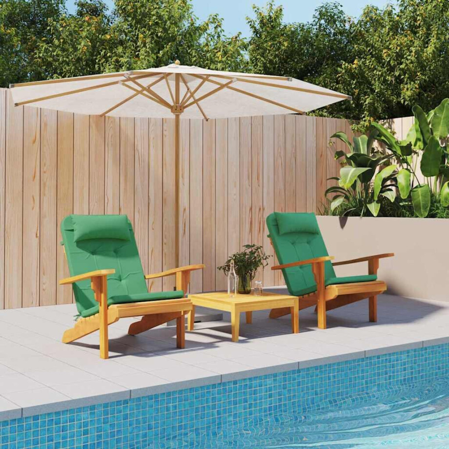 vidaXL Stoelkussens Effen 2 pcs Groen 58 x 77 x 4,5 cm Oxford Stof afbeelding 1