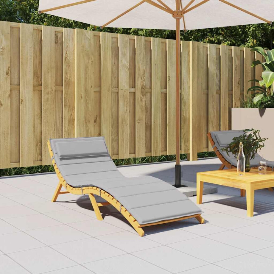 vidaXL Ligbedkussen 180x60x4 cm oxford stof grijs afbeelding 1