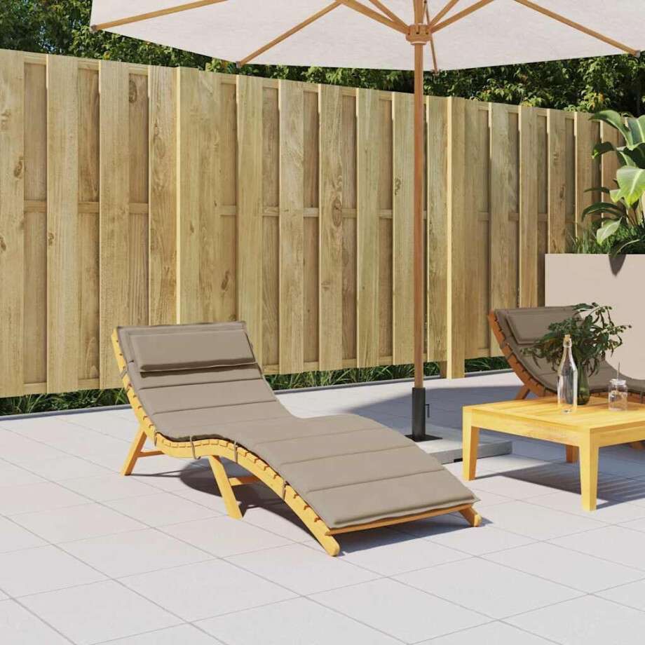 vidaXL Ligbedkussen 180x60x4 cm oxford stof taupe afbeelding 1