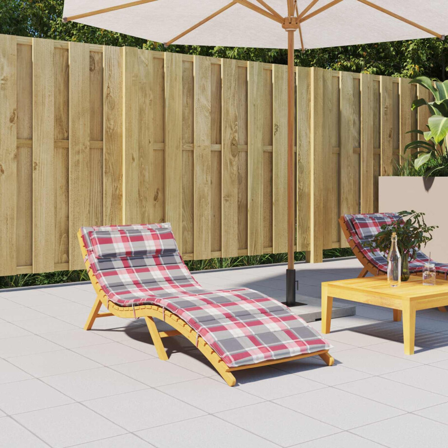 vidaXL Zon Loungerkussen Rood en grijs 178 x 60 x 4 cm Oxford stof vidaXL Zon Loungerkussen Rood en grijs 178 x 60 x 4 cm Oxford stof afbeelding 1