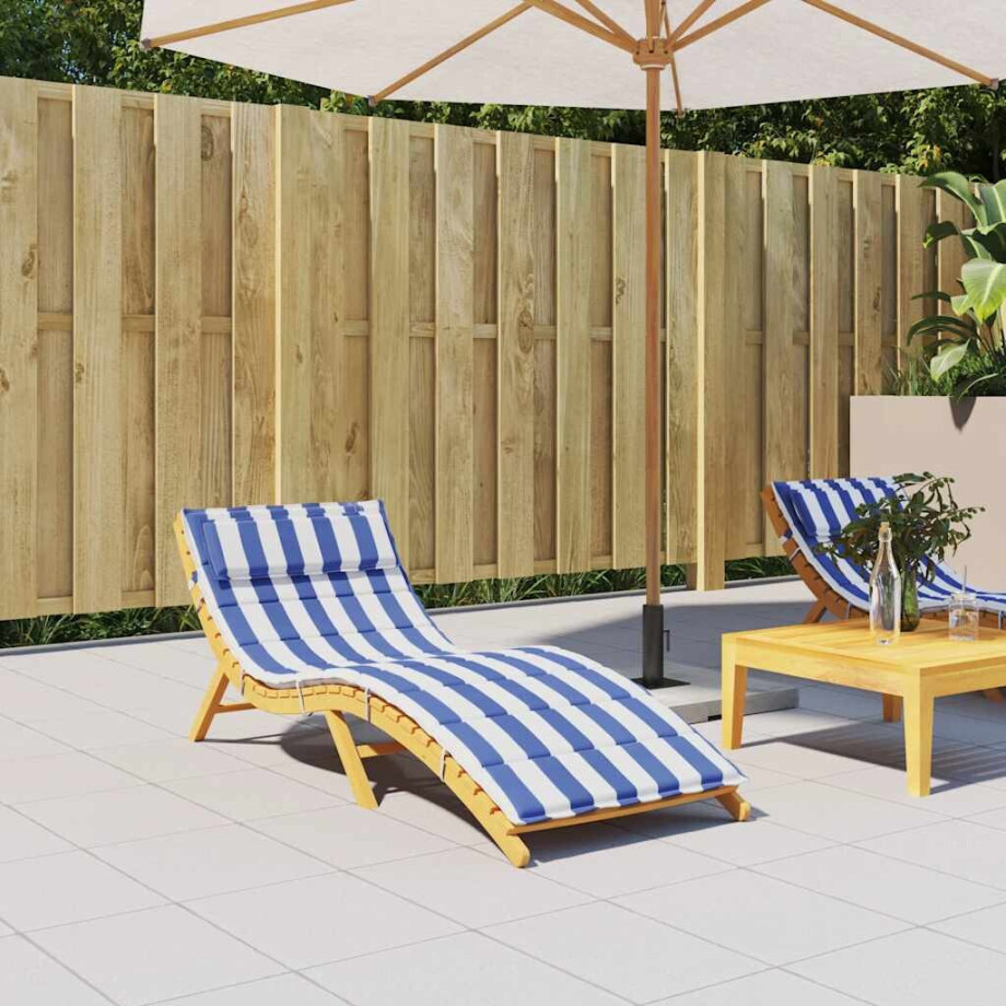 vidaXL Ligbedkussen gestreept 180x60x4 cm oxford stof blauw en wit afbeelding 1
