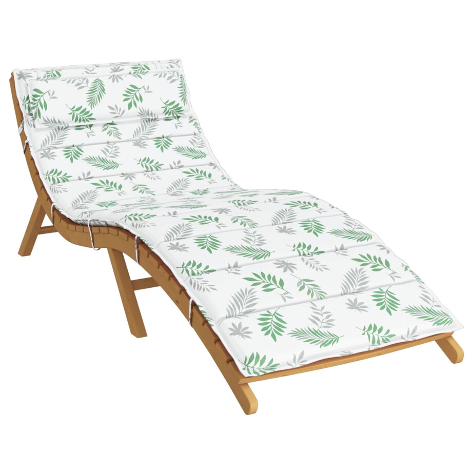 vidaXL Zon Loungerkussen Wit en groen 178 x 60 x 4 cm Oxford stof vidaXL Zon Loungerkussen Wit en groen 178 x 60 x 4 cm Oxford stof afbeelding 1