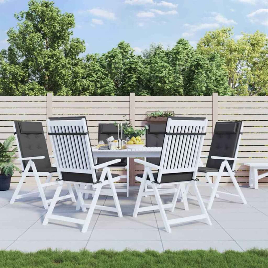 vidaXL Stoelkussens 6 st hoge rug oxford stof antracietkleurig afbeelding 1