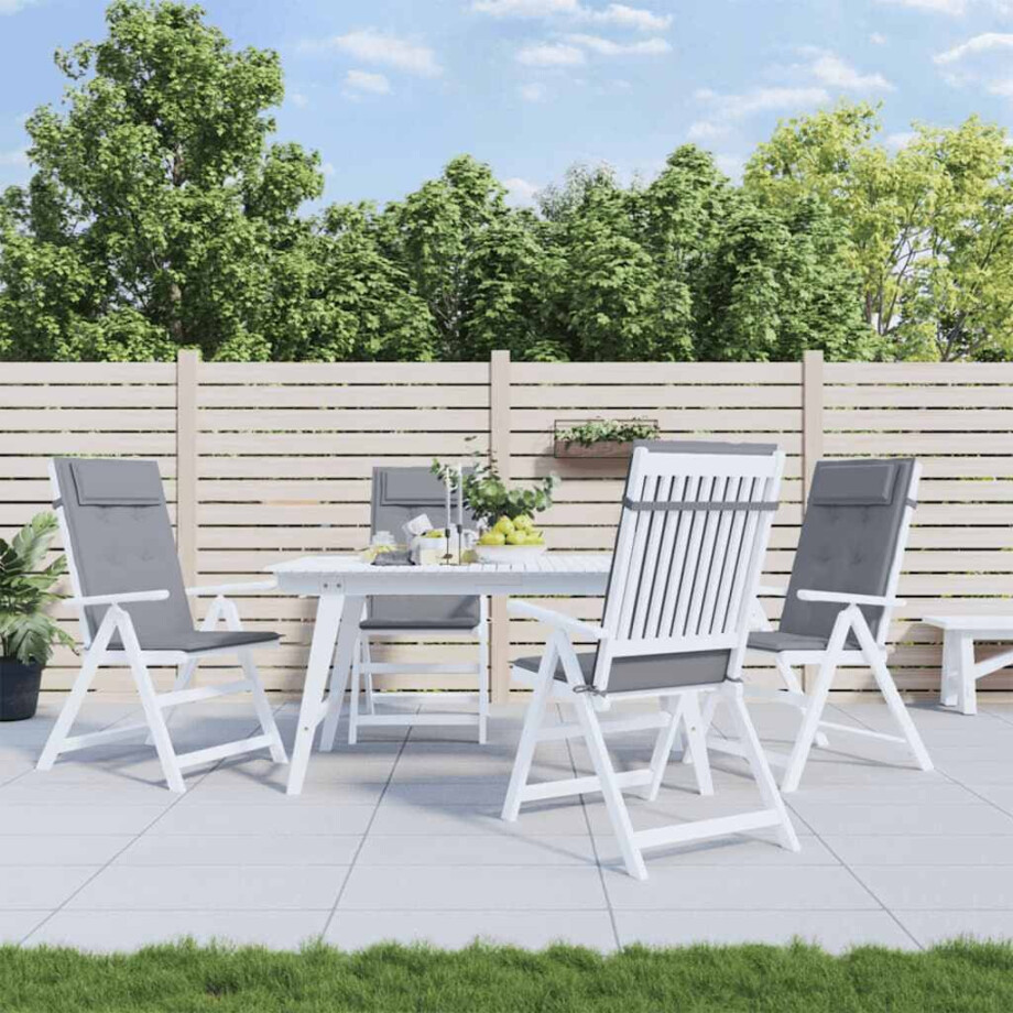 vidaXL Stoelkussens 6 st hoge rug oxford stof grijs afbeelding 1