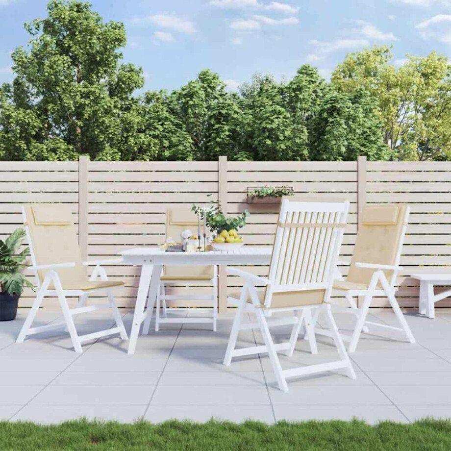 vidaXL Stoelkussens 4 st hoge rug oxford stof beige afbeelding 1