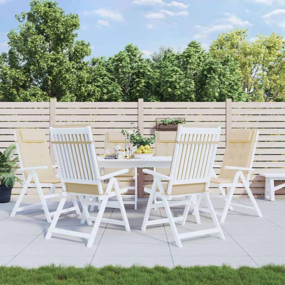 vidaXL Stoelkussens 6 st hoge rug oxford stof beige afbeelding 1