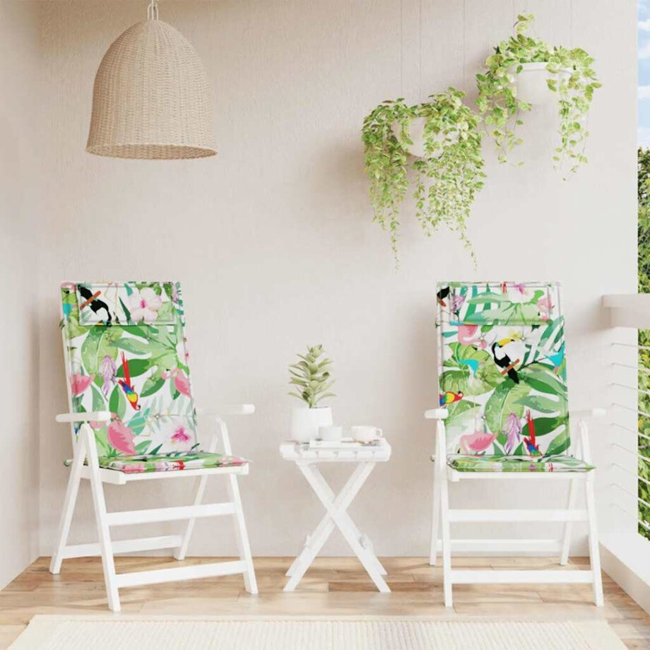 vidaXL Stoelkussens 2 st hoge rug oxford stof meerkleurig afbeelding 1