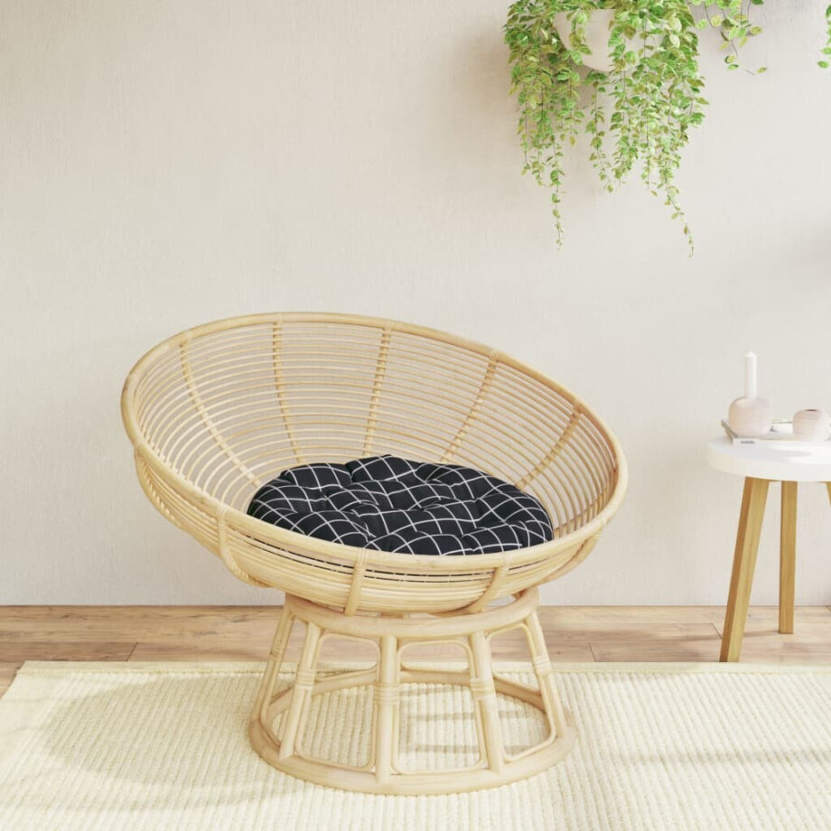 vidaXL Zitkussen rond ruitpatroon Ø 60x11 cm oxford stof zwart vidaXL Zitkussen rond ruitpatroon Ø 60x11 cm oxford stof zwart afbeelding 1