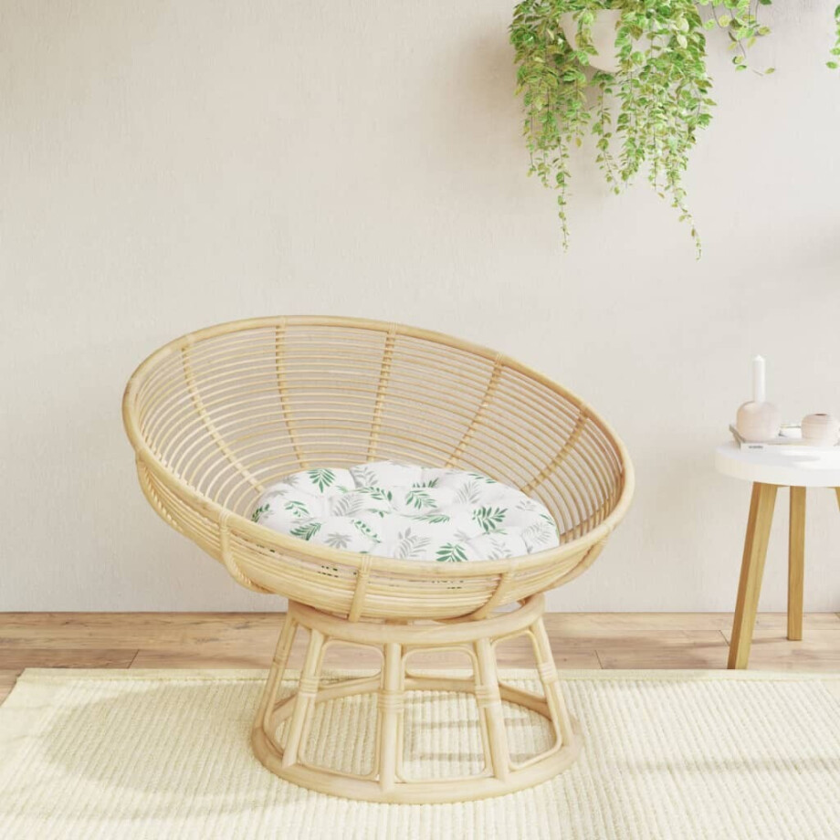 vidaXL Zitkussen rond bladpatroon Ø 60x11 cm oxford stof vidaXL Zitkussen rond bladpatroon Ø 60x11 cm oxford stof afbeelding 1