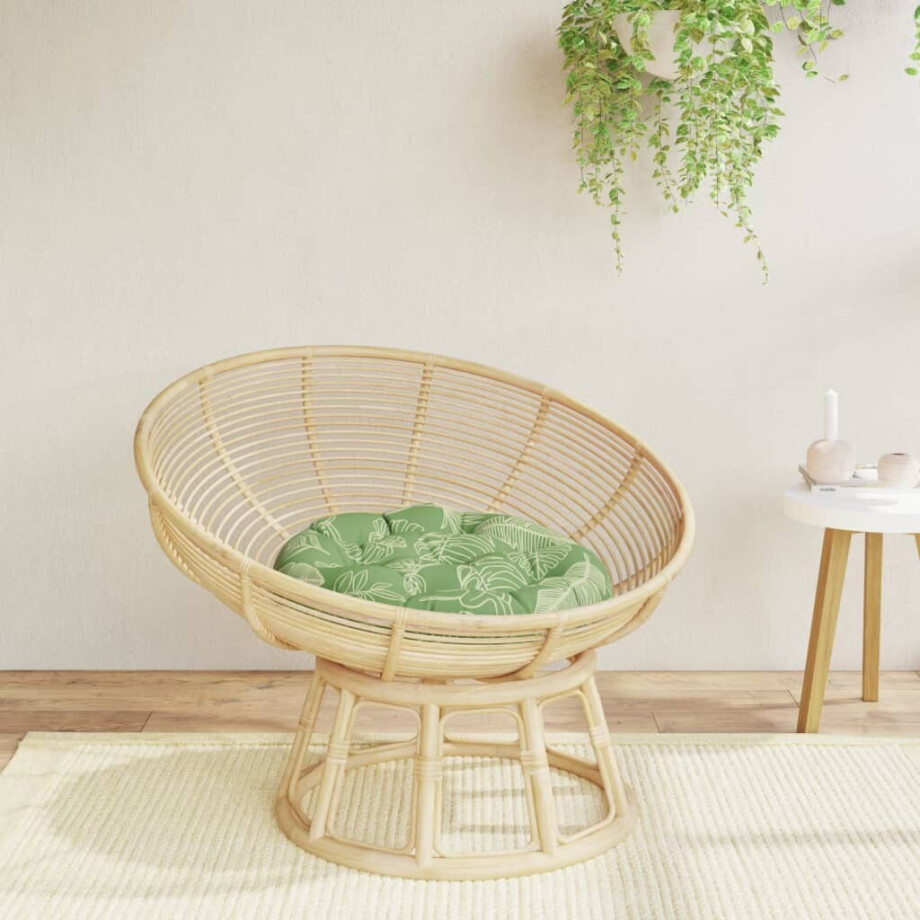 vidaXL Zitkussen rond bladpatroon Ø 60x11 cm oxford stof afbeelding 1