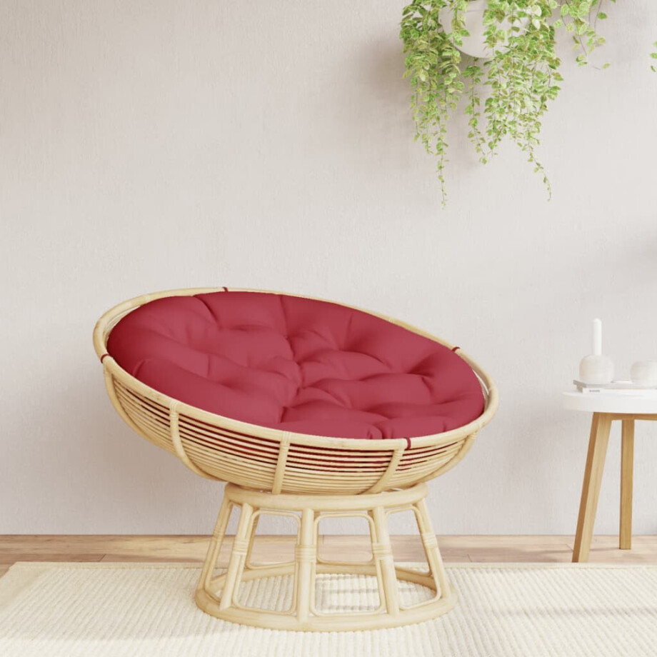 vidaXL Zitkussen rond Ø 100x11 cm oxford stof wijnrood afbeelding 1